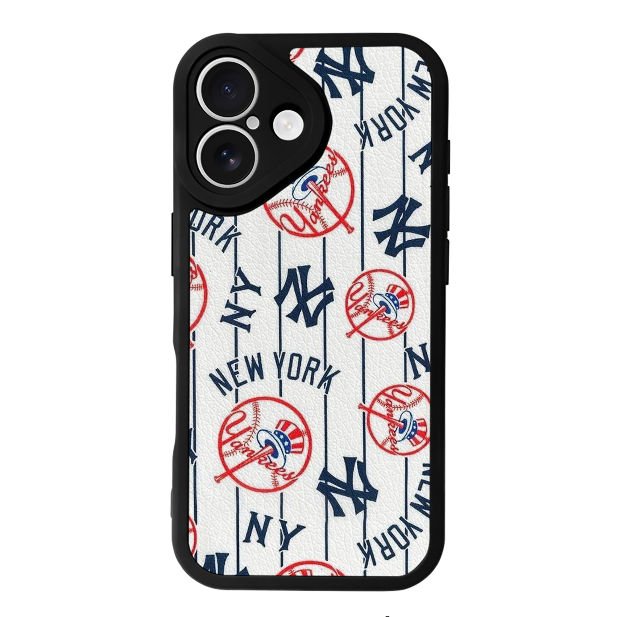 New York Yankees 219 IPhone 16 Silicone Leather Case – UV Print, Lambskin Texture – Perfect Fit, Wireless Charging Compatible, Scratch Resistant, Precise Cutouts – Stylish Protection For IPhone 16
